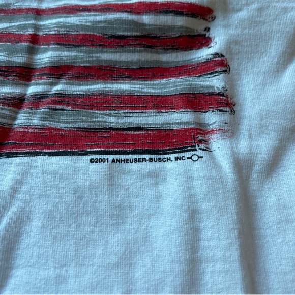 VTG Bud Light Tshirt white w/ American flag - Picture 3 of 11